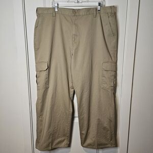 Dickies Men's Cargo Utility Pants Tan Khaki Straight Leg Multi Pocket 42x30